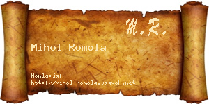 Mihol Romola névjegykártya